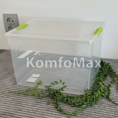 Контейнер Smart Box 12л. 32х24,5х21см. прозорий/оливковий