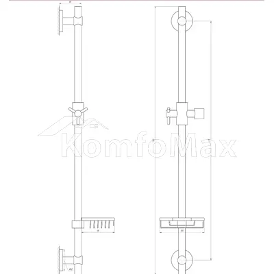 Душова стійка Globus Lux BT-1107C латунь хром