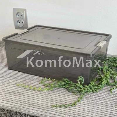 Контейнер Smart Box 11,7л. 39х29х14см. прозорий/какао