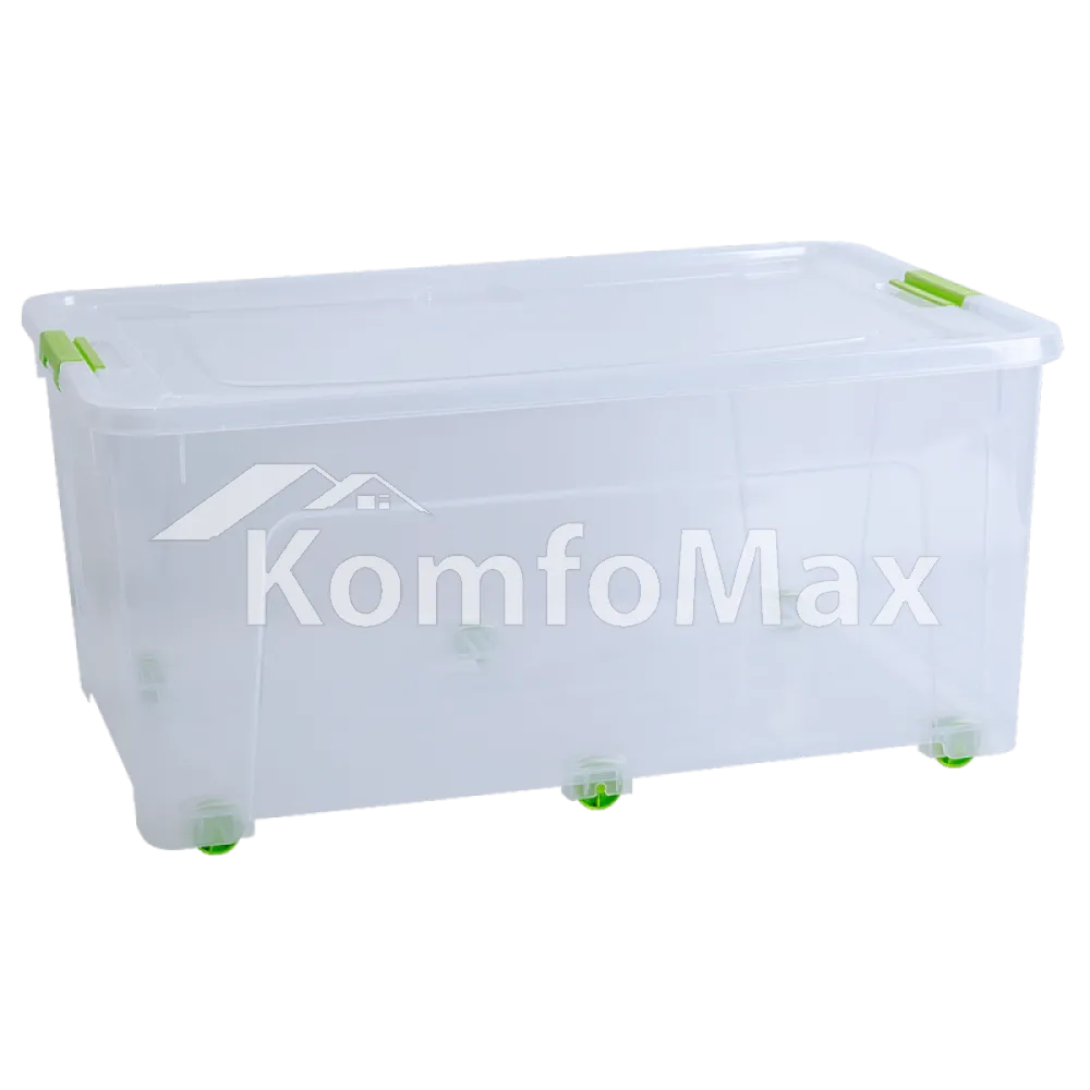Контейнер Smart Box 50л. 59х39х27,5см. прозорий/оливковий 