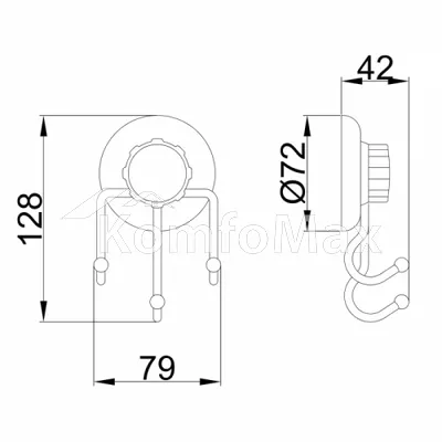 Гачок для рушників Frap F3905-3 на присосках хром