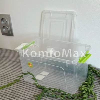 Контейнер Smart Box 3,5л. 25х16х14см. прозорий/оливковий