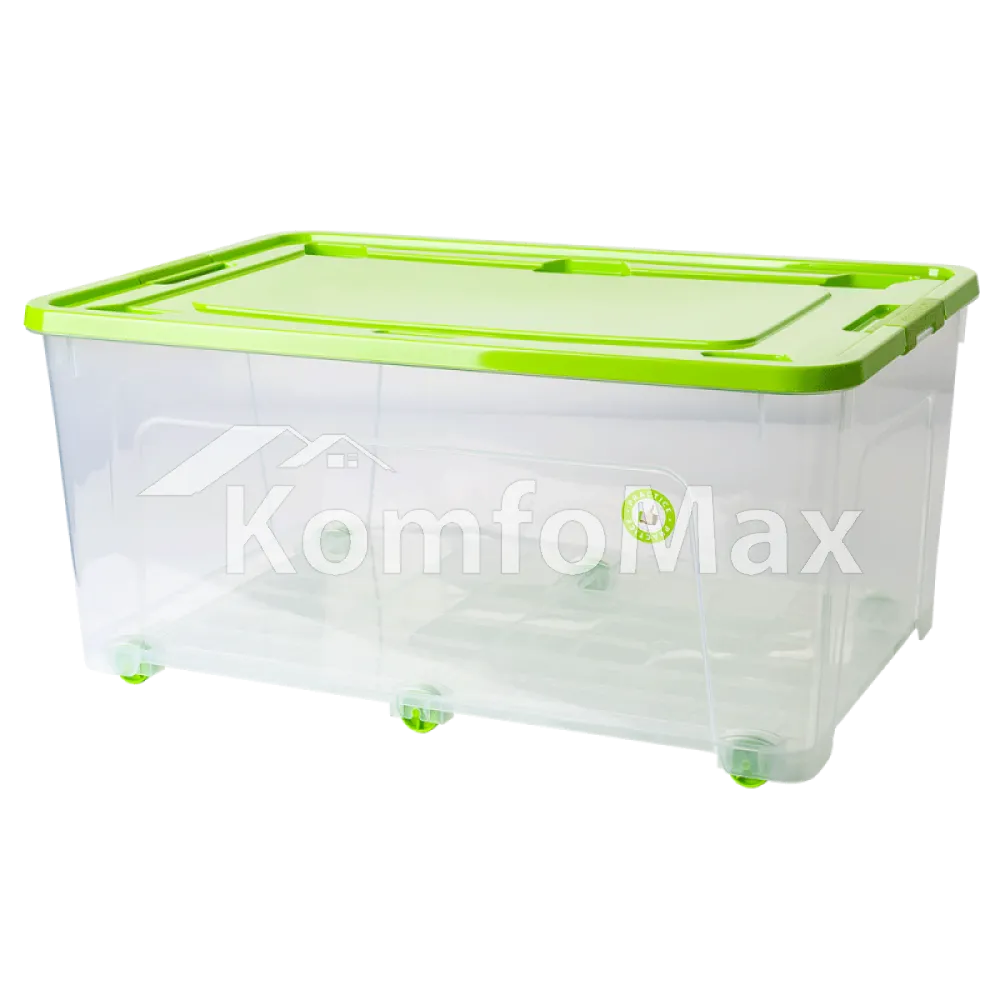 Контейнер Smart Box 50л. 59х39х27,5см. прозорий/оливковий  - фото 1