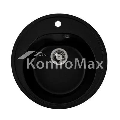 Гранітна мийка для кухні Platinum 510 LUNA матова Чорний металік