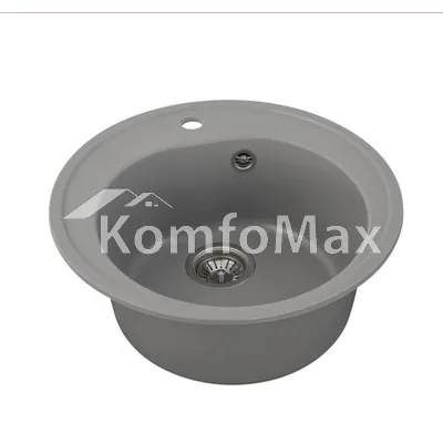 Гранітна мийка для кухні Platinum 510 LUNA матова Сірий металік