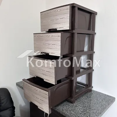 Комод пластиковий Алеана т. коричневий Дерево