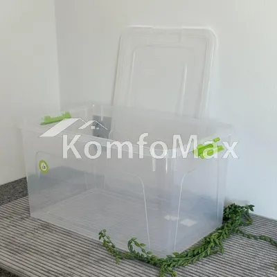 Контейнер Smart Box 27л. 49х32х26см. прозорий/оливковий