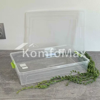 Контейнер Smart Box 5,5л. 39х29х8см. прозорий/оливковий