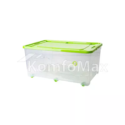 Контейнер Smart Box 50л. 59х39х27,5см. прозорий/оливковий
