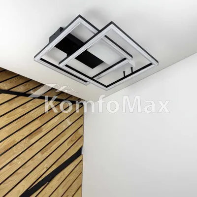 LED світильник VIOLUX smart BRIONI-S квадрат 84W 3000-4000-5000K IP20 220705 біло-чорний