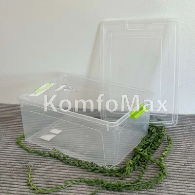 Контейнер Smart Box 7,9л. 32х24х14см. прозорий/оливковий