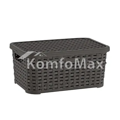 Кошик з кришкою Plastart Ротанг SP-290 5л. (19,5х28,5х12,5см.) Коричневий