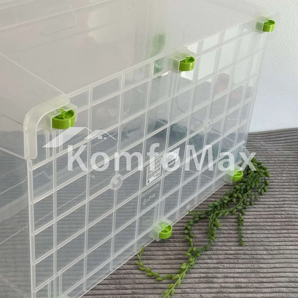 Контейнер Smart Box 50л. 59х39х27,5см. прозорий/оливковий  - фото 3
