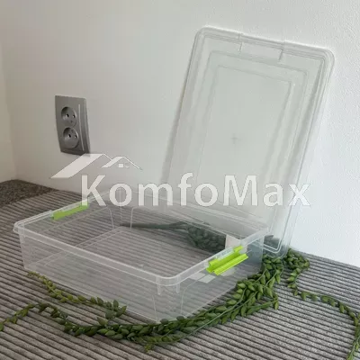 Контейнер Smart Box 3,8л. 32х24х7см. прозорий/оливковий