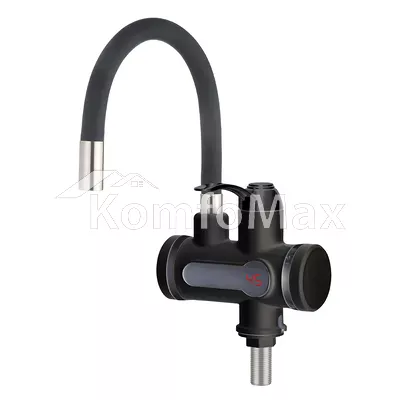 Водонагрівач проточний Wezer SDR-G15T-Black кухня поворотний гнучкий вилив (3,0 кВт + датчик температури)