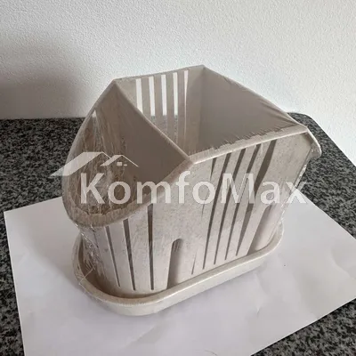 Підставка для столових приборів пластикова ММ кремовий