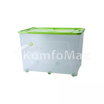 Контейнер Smart Box 70л. 59х39х40,5см. прозорий/оливковий