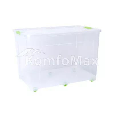 Контейнер Smart Box 70л. 59х39х40,5см. прозорий/оливковий