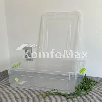 Контейнер Smart Box 14л. 49х32х14см. прозорий/оливковий