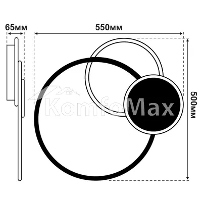 LED світильник VIOLUX smart TRIO круг 80W 3000-5000K IP20 220365