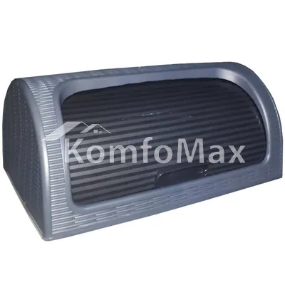 Хлібниця Dunya Plastic РОТАНГ 41,4х26,9х18,1см. антрацит