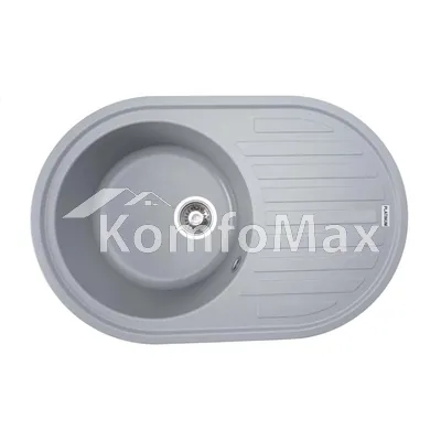 Гранітна мийка для кухні Platinum 7750 LIRA матова Сірий металік