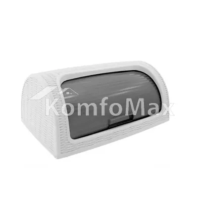 Хлібниця Dunya Plastic РОТАНГ 41,4х26,9х18,1см. білий