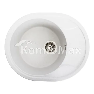 Гранітна мийка для кухні Platinum 5847 ONYX матова Біла в крапку