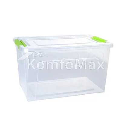 Контейнер Smart Box 18л. 39х29х21см. прозорий/оливковий