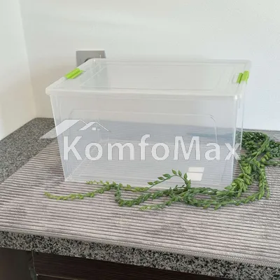 Контейнер Smart Box 18л. 39х29х21см. прозорий/оливковий