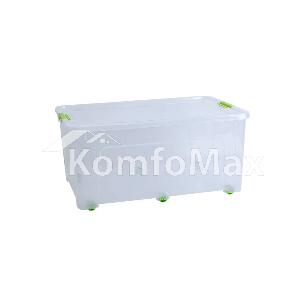 Контейнер Smart Box 50л. 59х39х27,5см. прозорий/оливковий 