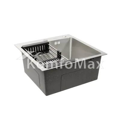 Мийка кухонна нержавійка Platinum Handmade 50х50см. (сифон круглий, 3,0/0,8)