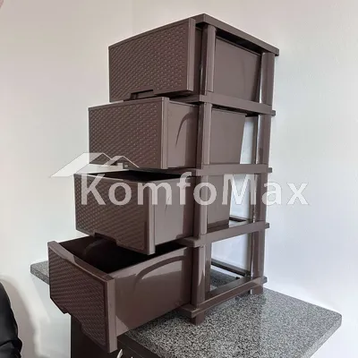 Комод пластиковий Алеана Ротанг т. коричневий
