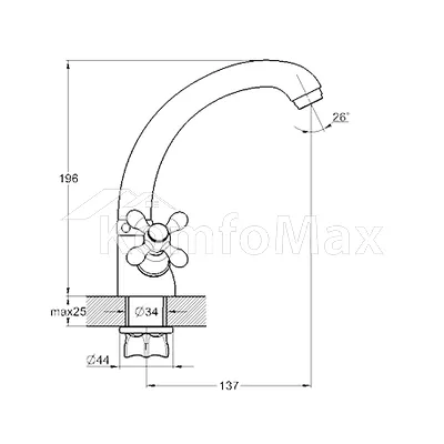 Змішувач для кухні Udis DTZ4-C827, силумін хром