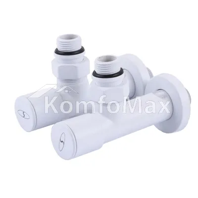 Комплект кранів для рушникосушки SOLOMON LUX 1/2″ 7777 білий