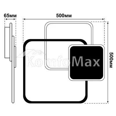 LED світильник VIOLUX smart TRIO квадрат 80W 3000-5000K IP20 220375